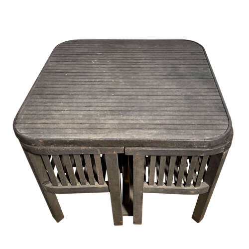 Heal's of London 1920s Teak Garden Set - Table and Four Chairs