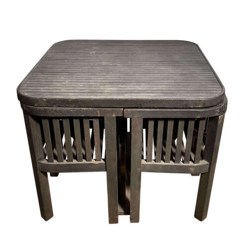 Heal's of London 1920s Teak Garden Set - Table and Four Chairs