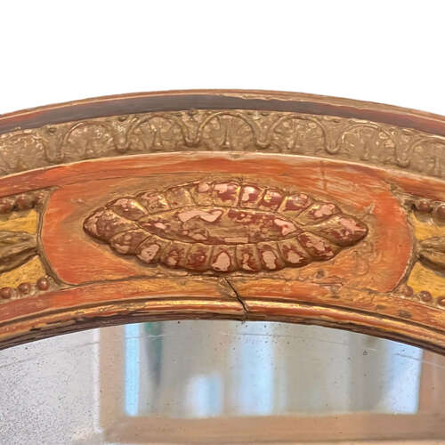 English 19th Century Oval Giltwood Mirror With Original Mercury Glass