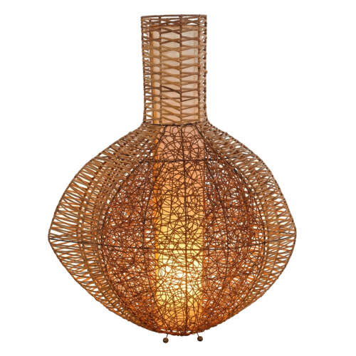 Italian 1970s Wicker Floor Lamp