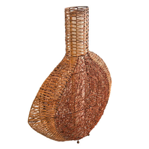 Italian 1970s Wicker Floor Lamp