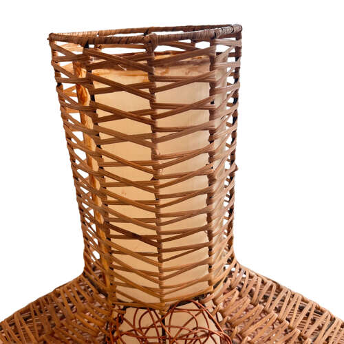 Italian 1970s Wicker Floor Lamp