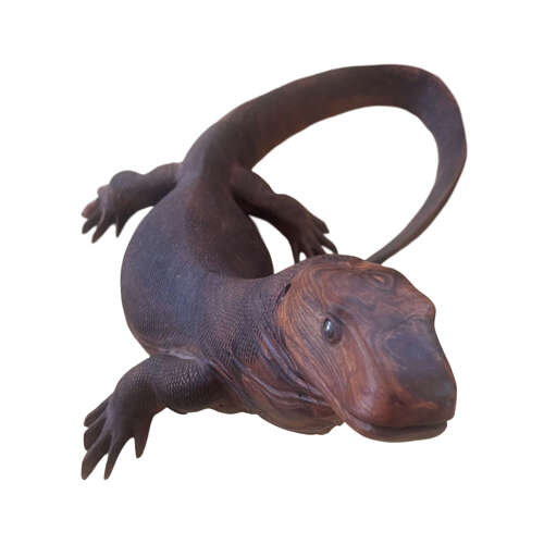 Carved Wood Komodo dragon, 1970s