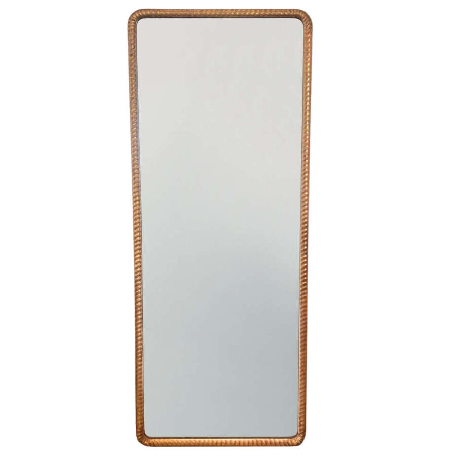 Giltwood Mirror, 19th Century French With Ripple/Rope Frame