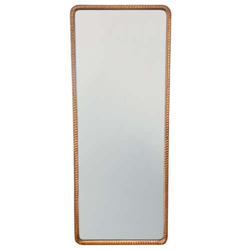 Giltwood Mirror, 19th Century French With Ripple/Rope Frame
