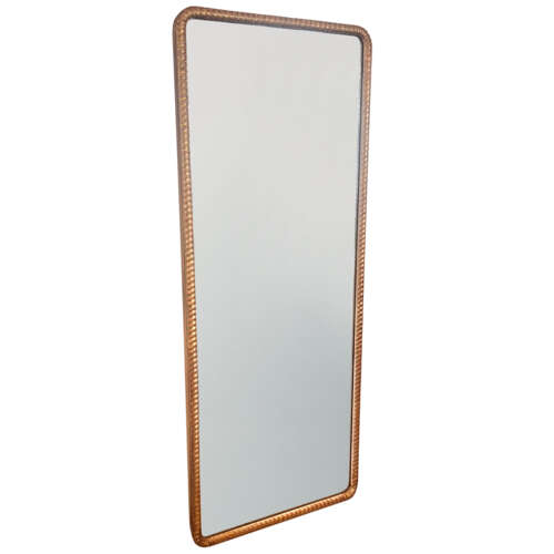 Giltwood Mirror, 19th Century French With Ripple/Rope Frame