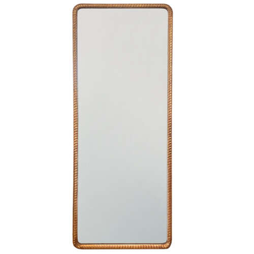 Giltwood Mirror, 19th Century French With Ripple/Rope Frame