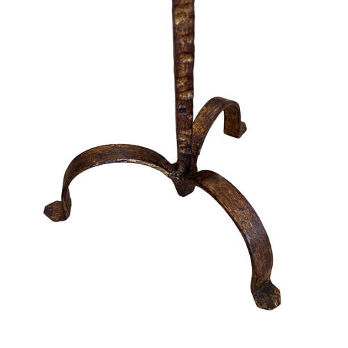 Pair of Spanish Midcentury Martini Tables, Gilded Wrought Iron