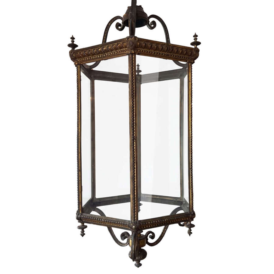Large & Impressive Gilt Bronze 19th Century Italian Lantern