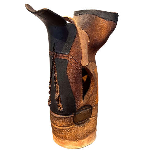 Ceramic Vase With Earthy Tones & An Architectural Silhouette in the Manner of Ian Godfrey
