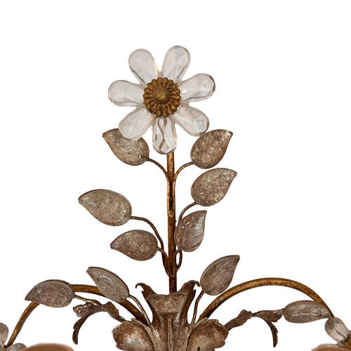 Pair of 1960s Banci Firenze Wall Sconces With Flowers and Leaves (Baguès Style)
