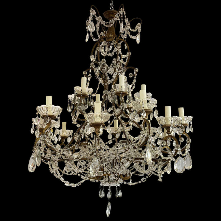 Large French 1920s Decorative Chandelier