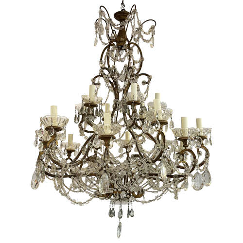 Large French 1920s Decorative Chandelier