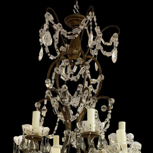 Large French 1920s Decorative Chandelier