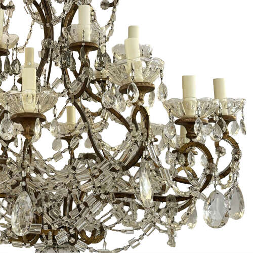 Large French 1920s Decorative Chandelier