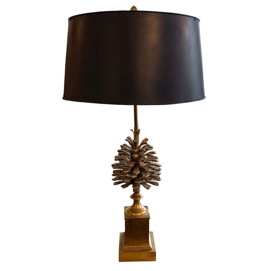 Maison Charles 1960s Pine Cone Single Table Lamp