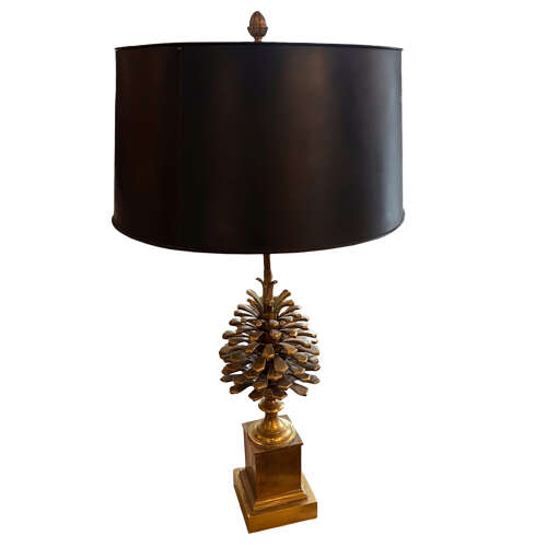Maison Charles 1960s Pine Cone Single Table Lamp